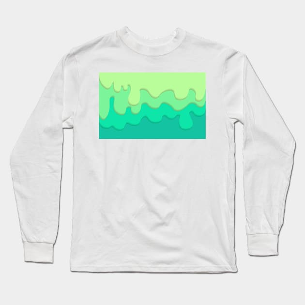 Mint colored background with waved pattern and gradient Long Sleeve T-Shirt by Cute-Design